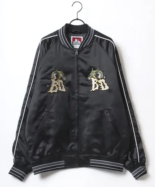 BEN DAVIS】DRAGON SOUVENIR JACKET/オーバーサイズ サテン バック刺繍
