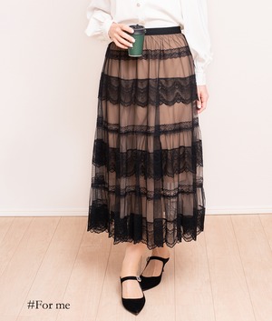 レース×チュールのスカート_b0042103043