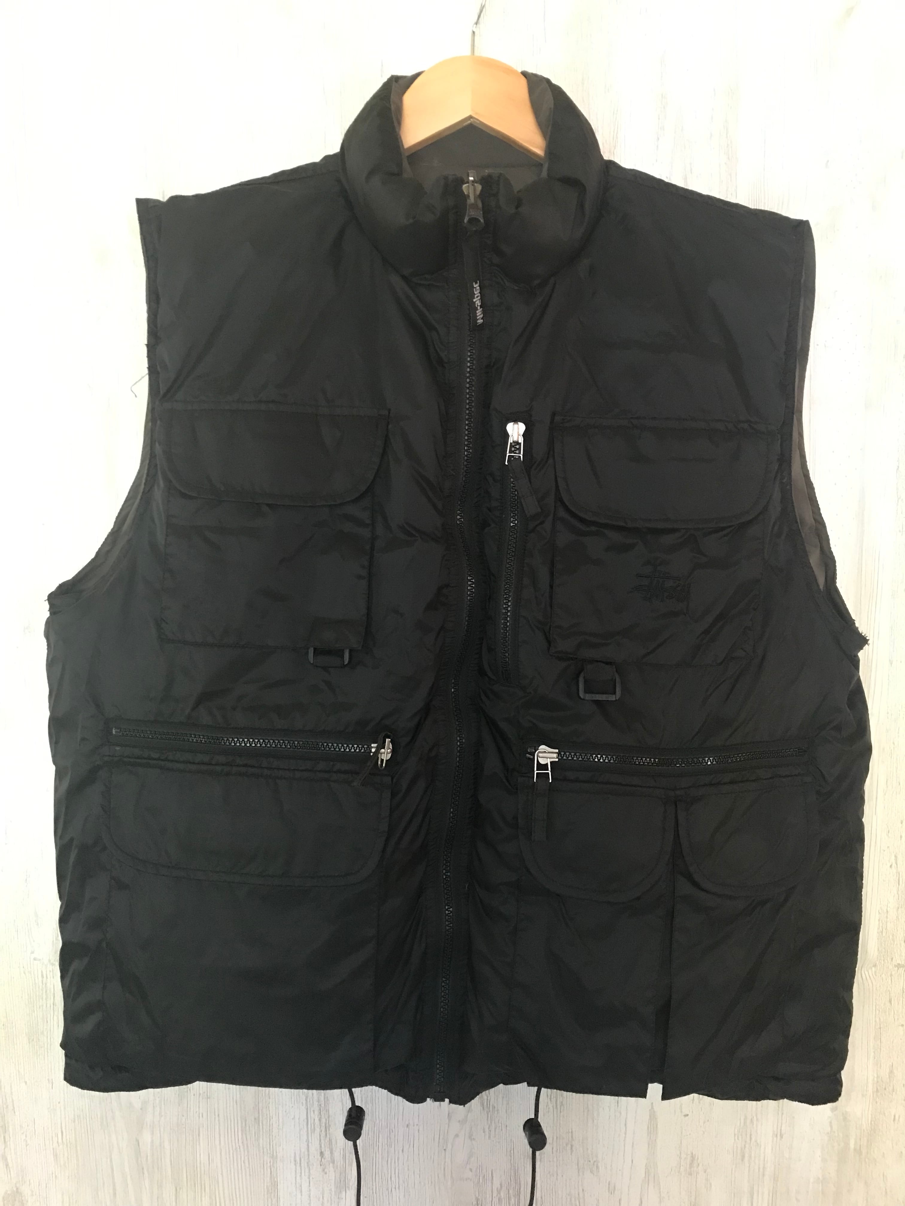 M】OLD STUSSY ステューシー リバーシブルフィッシングダウンベスト