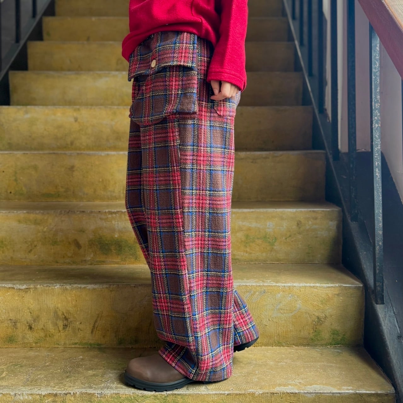 快晴堂 - Girl'sタータンチェック・リラクシンWork／アルピーノ