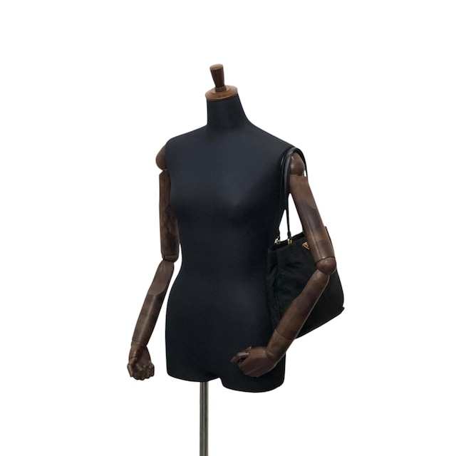 PRADA プラダ トートバッグ ブラック トライアングルロゴ ナイロン vintage ヴィンテージ オールド i7j56x