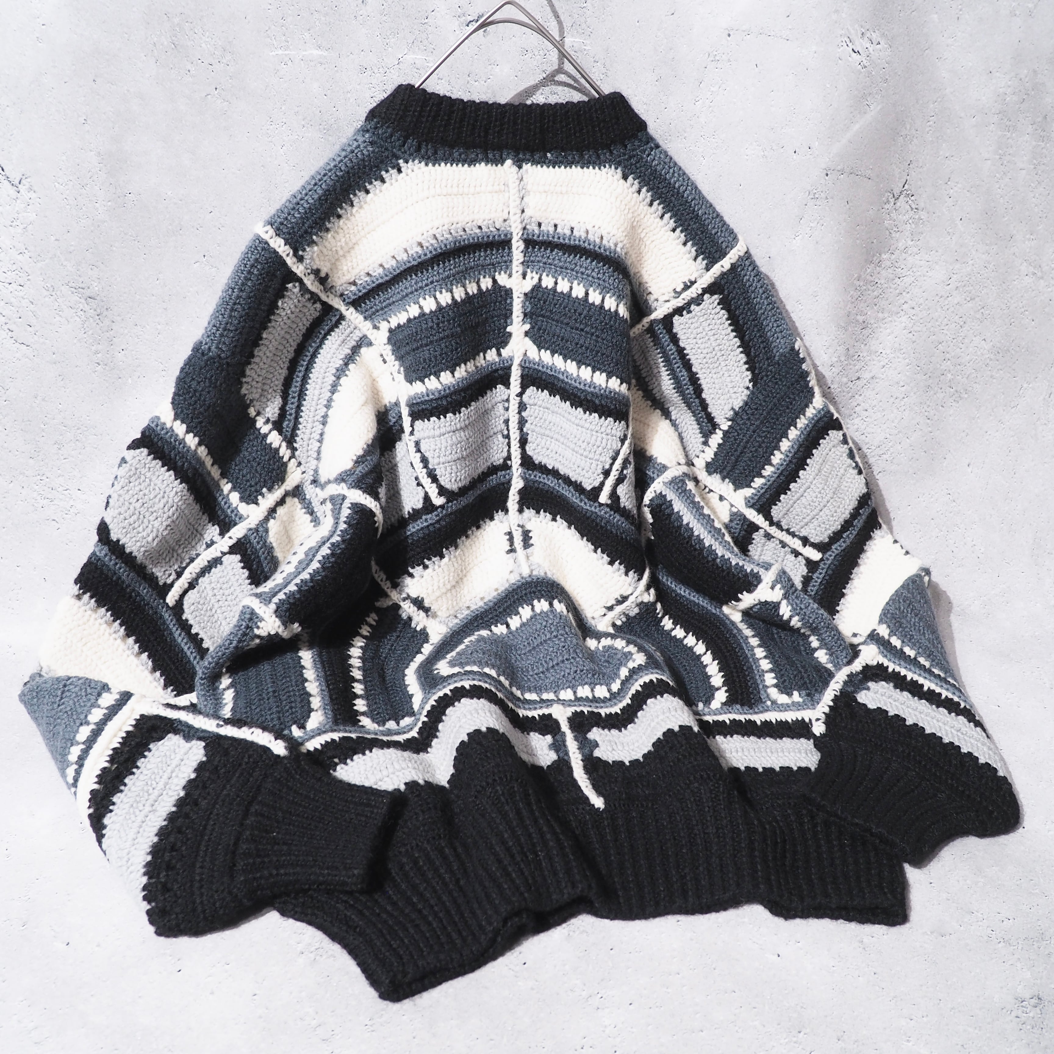 1990s " GIOVANUOMO " Spider web pattern vintage loose hand knit