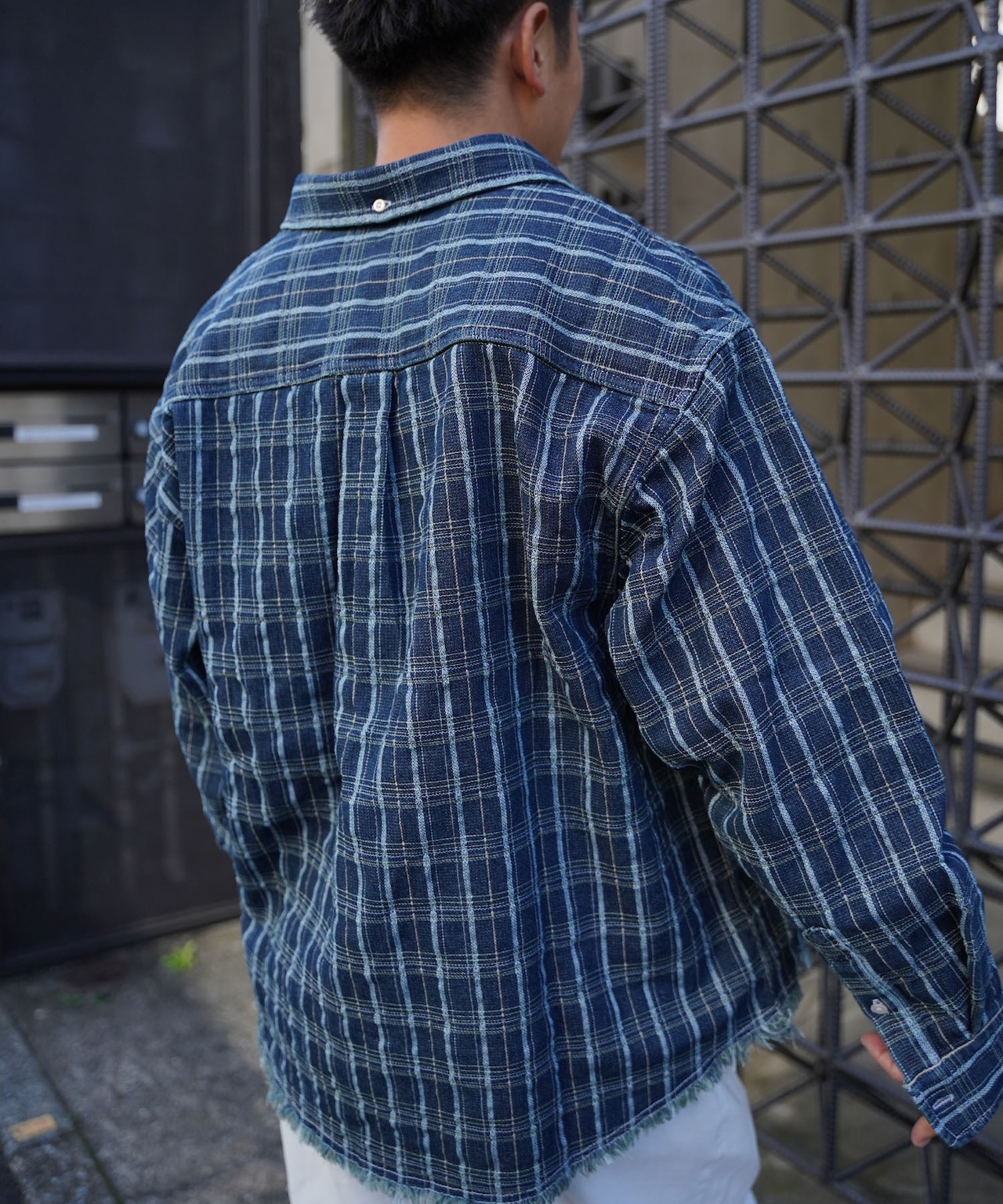 【#Re:room】CHECK STITCH BIG DENIM SHIRTS［RES092］