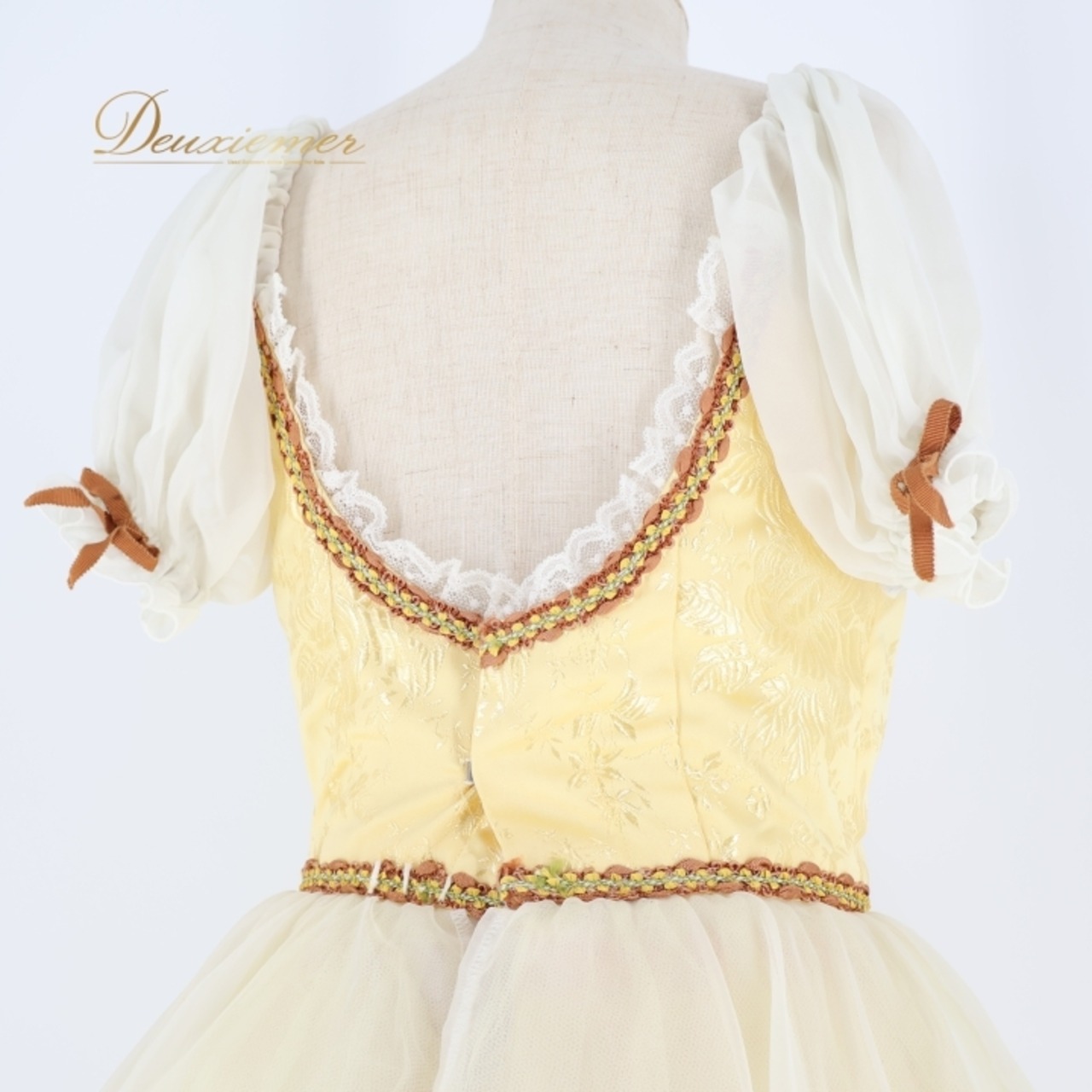 バレエ 衣装 チャコット Chacott 日本製 ロマンティックチュチュ ワンピース ドレス イエロー系 ホワイト系 黄色 アイボリー ジュニア 子供 花柄 レース 発表会 コンクール ダンス おしゃれ 可愛い ガーリー かわいい 衣装用 ジュニアサイズ 舞台衣装 発表会衣装