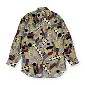 90s PERRY ELLIS ペリーエリス アートデザイン 総柄 長袖シャツ 柄シャツ L/マルチ メンズ ビンテージ