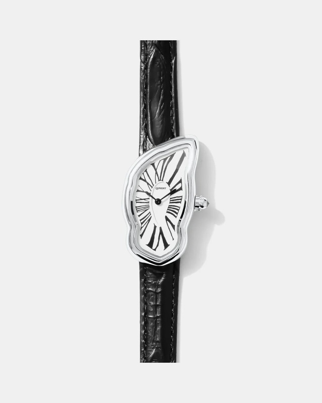 LAPHONT / melting watch silver black dial edition masculine