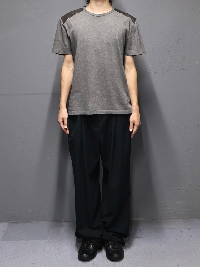 【GUCCI】leather switching t-shirt