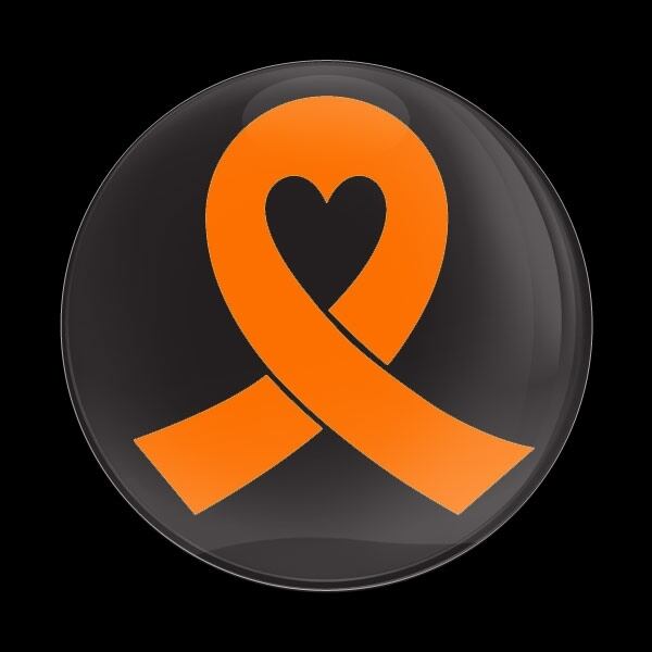 ゴーバッジ(ドーム)（CD0984 - ORANGE RIBBON BLACK (LEUKEMIA)） - 画像1