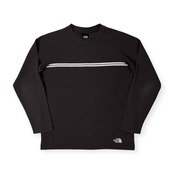 THE NORTH FACE ノースフェイス ロゴ刺繍 ライン入り 長袖 トレーナー シャツ サイズ M /メンズ/チャコールグレー系
