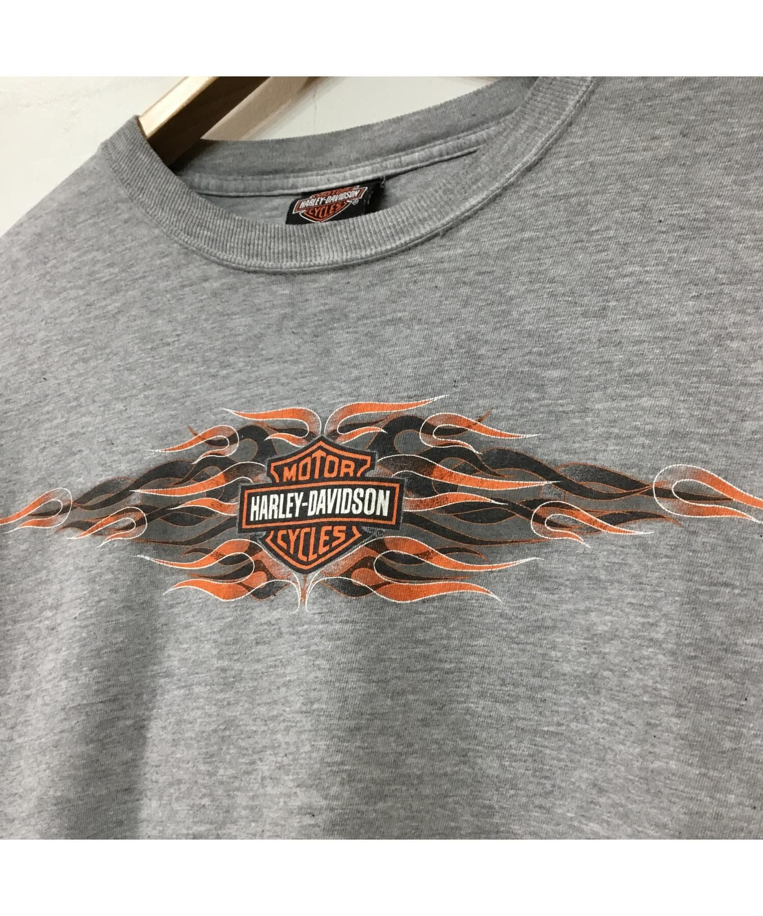 04 Harley-Davidson ハーレーダビッドソン 長袖Tシャツ グレーTシャツ