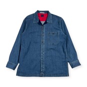 Papas パパス 切替 コーデュロイ シャンブレー デニムシャツ ジャケット L/インディゴ メンズ