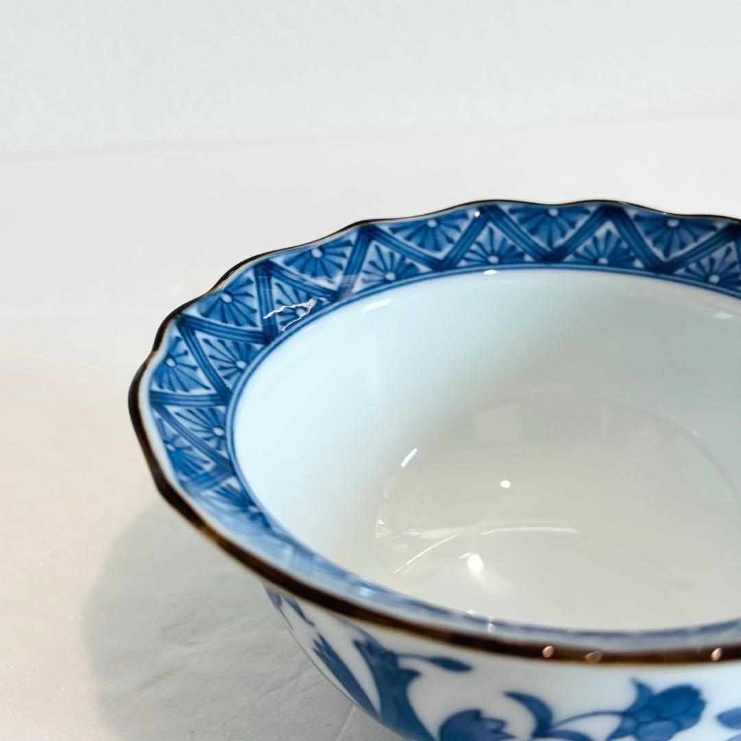 たち吉 染付唐草 輪花小鉢揃え 5客 ( USED ) 】 | 和食器 えとふく