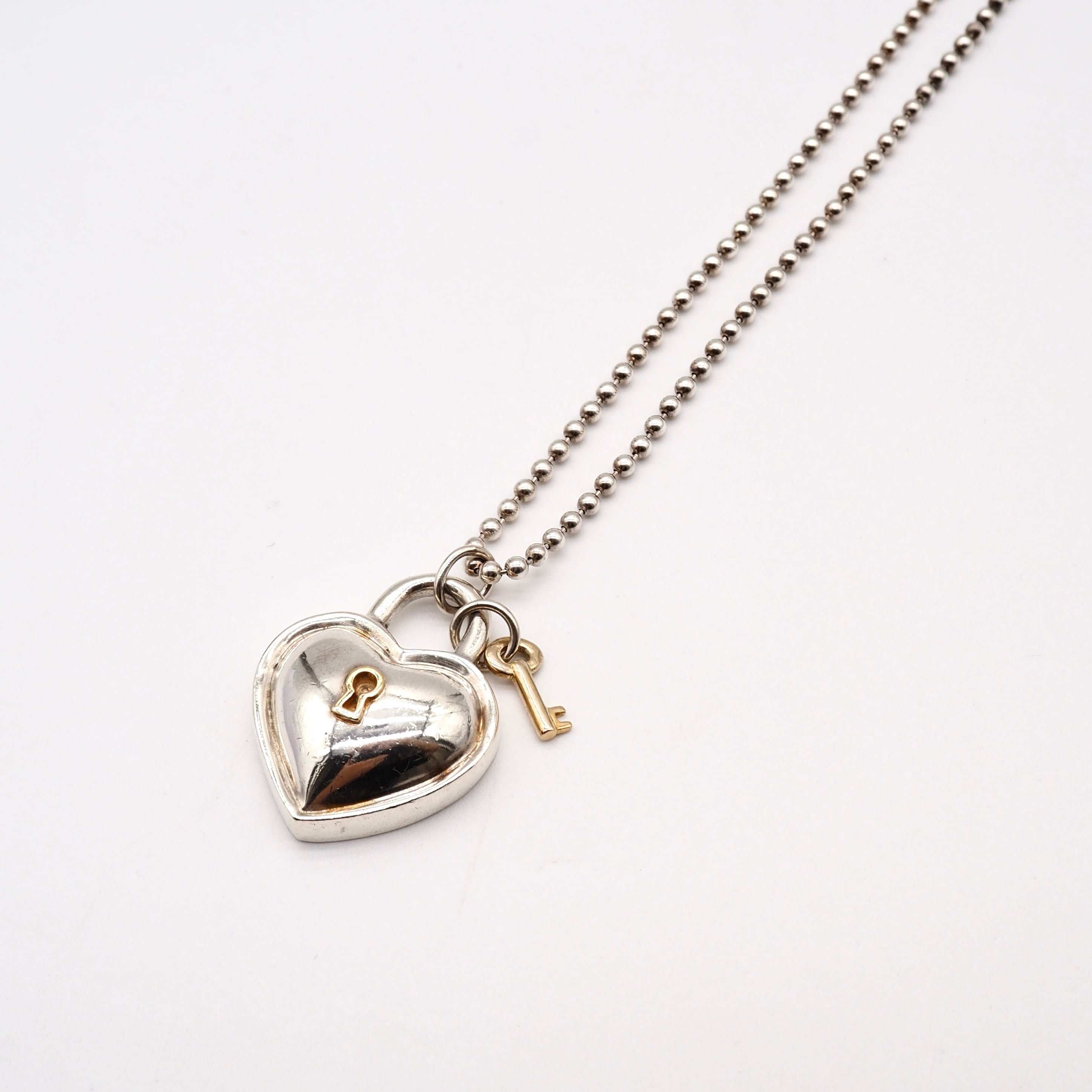 Tiffany&Co. ハートロック ネックレス シルバー925 K18 ティファニー