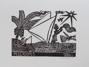 PABLO BORGE パブロ・ボルジェス 木版画 M　【PESCADORES】