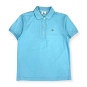 90s LACOSTE ラコステ 鹿の子 半袖 ポロシャツ 40/水色 レディース ビンテージ