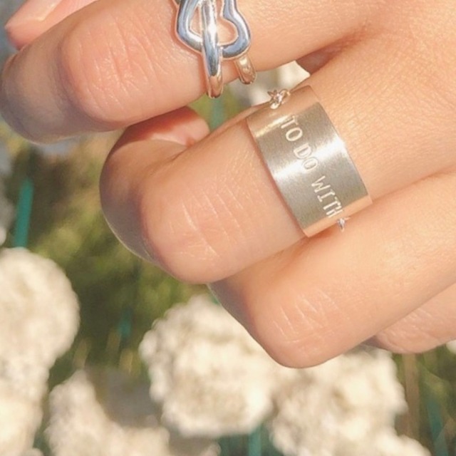 silver925 “TO DO WITH” letter chain ring