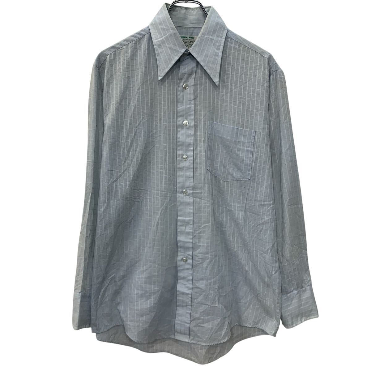 フランス製】OLD Charvet シャルべ ストライプシャツ ブルーホワイト