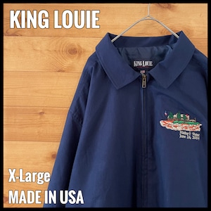 【KING LOUIE】USA製 刺繍ロゴ スウィングトップ ブルゾン ジャケット ジャンパー XL ビッグサイズ US古着