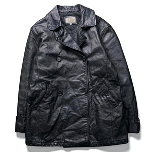 “ARMANI JEANS” Late 1980's - Early 1990's vintage double breasted leather pea coat “made in ITALY”