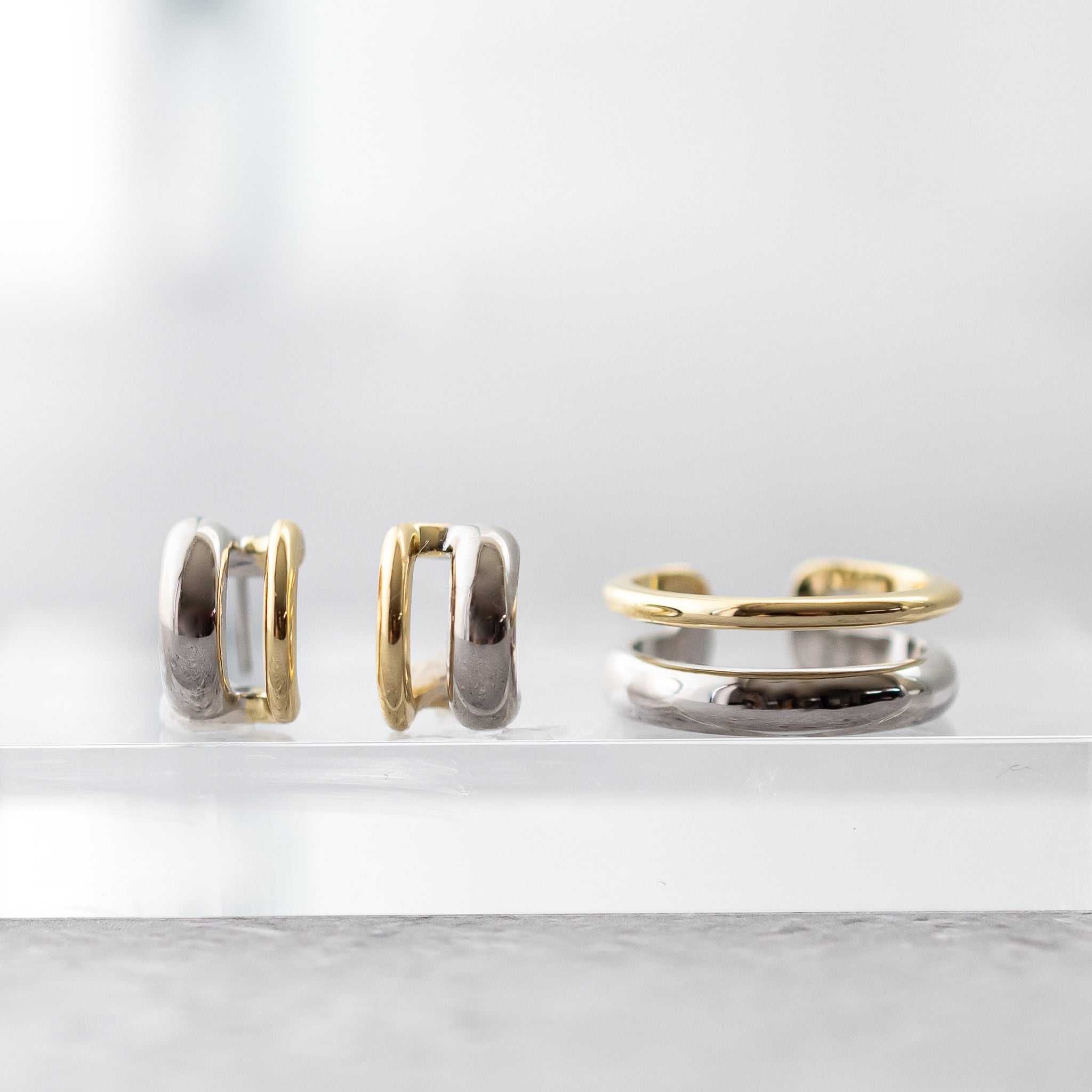 L＆co マルチパヴェリングK10WG イヤーカフ2ウェイ L＆co マルチパヴェリングK10WG イヤーカフ2ウェイ