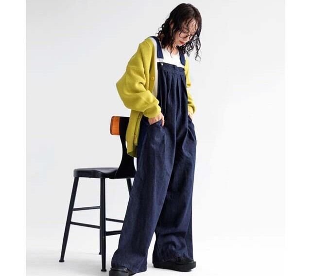 オーバーオール サロペット ワイドパンツ カジュアル ワイドレッグ