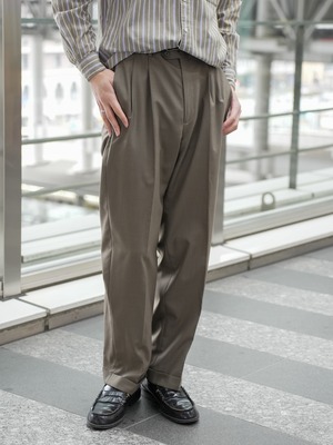 Vintage Two Tuck Design Beige Pants
