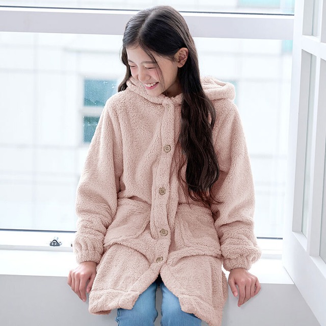 【宅配便】耳付き ルームウェア もこもこ 冬 キッズ ふわふわ くま うさぎ アニマル フード ボア 子供 子ども アウター 女の子 男の子 dw025