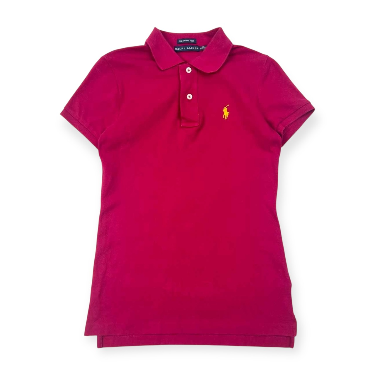 RALPH LAUREN ラルフローレン THE SKINNY POLO 鹿の子 半袖 ポロシャツ XS(155/80A)/赤紫系 レディース