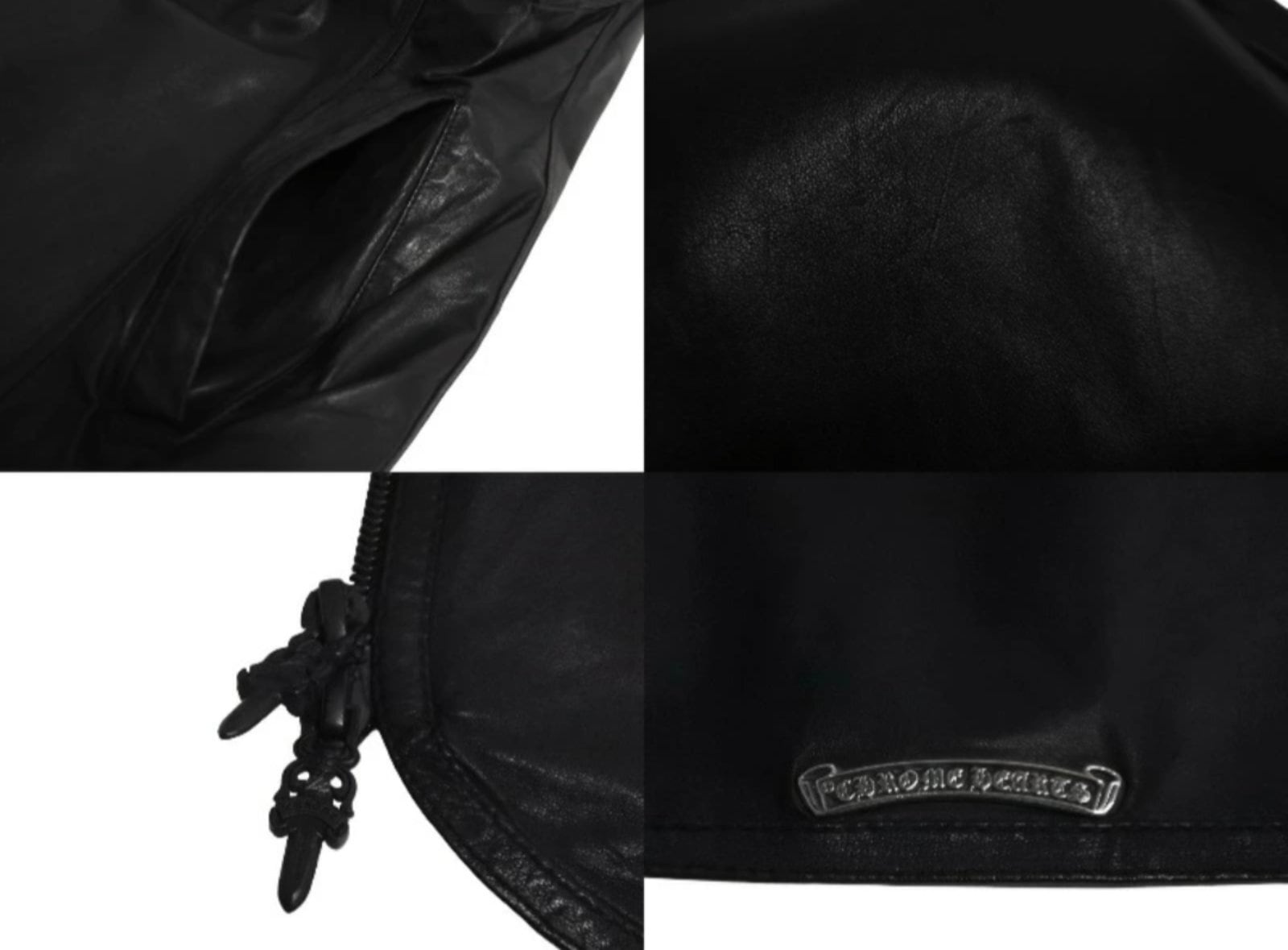 CHROME HEARTS クロムハーツ レザーパパベスト CHクロスパッチ