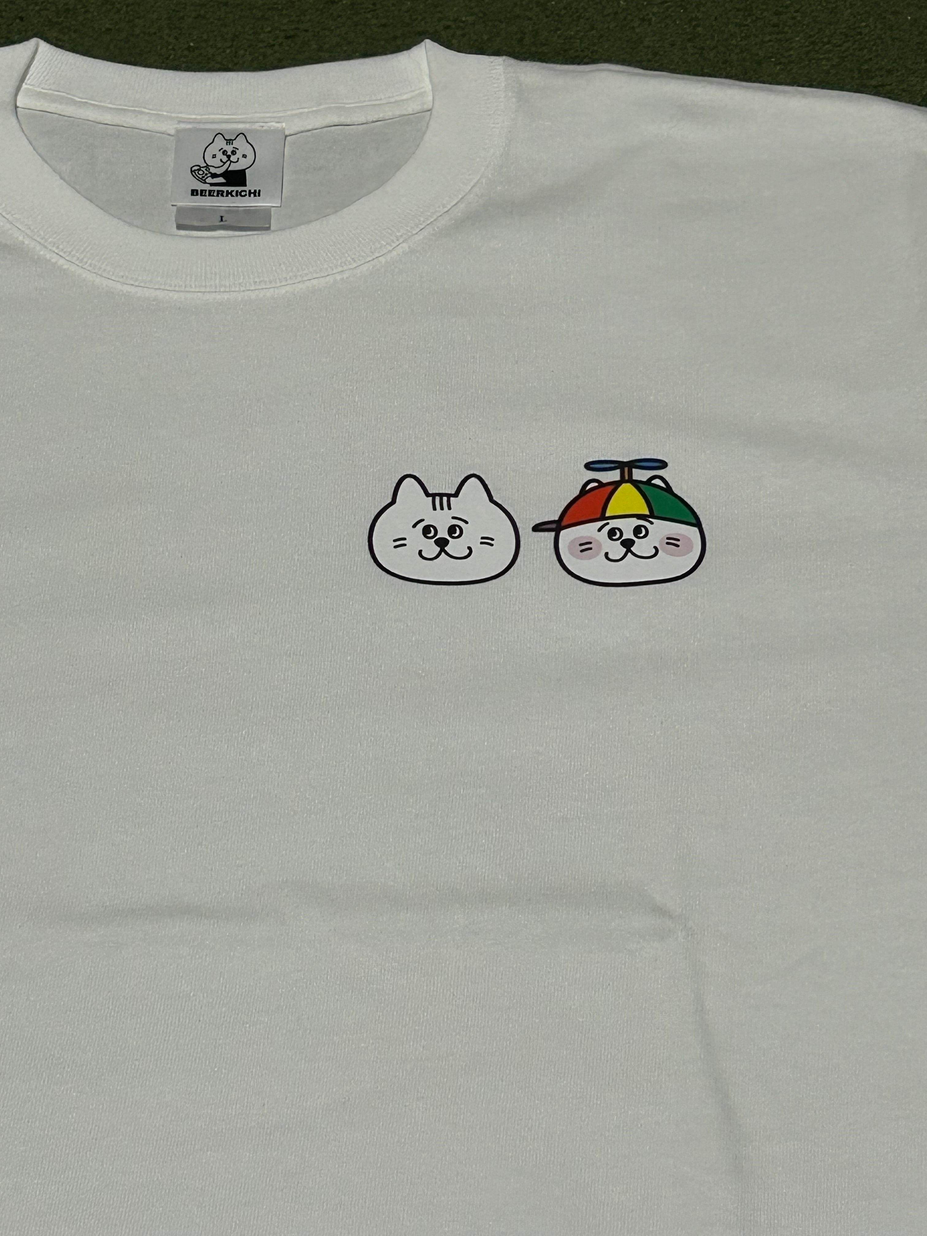 ねこきち ねこきち（ネコビア&ビアキチ）Tシャツ ホワイト | BEERKICHI