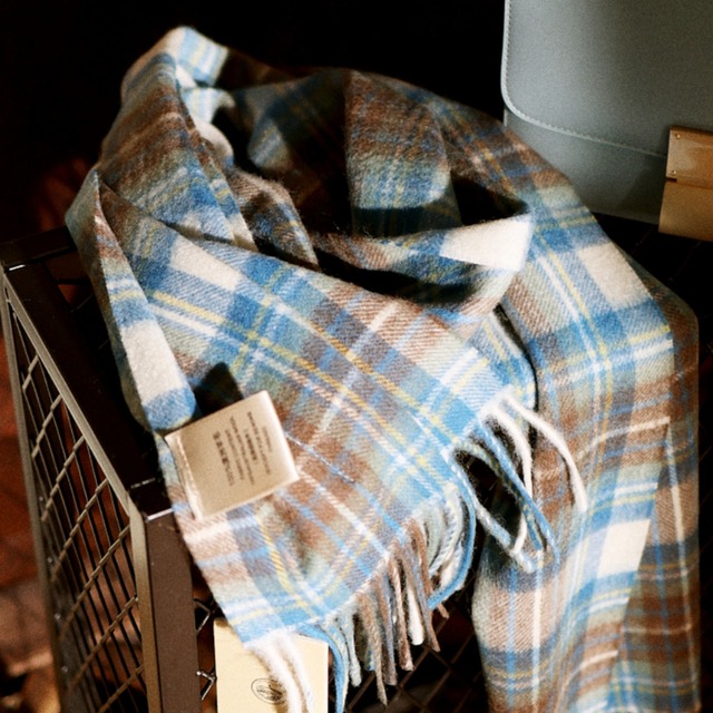 チェック柄フリンジマフラー 7type W10272