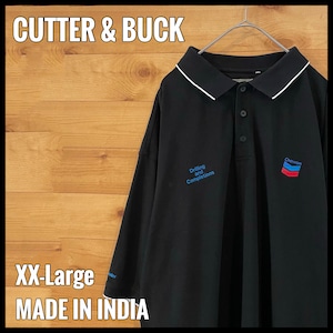 【CUTTER&BUCK】企業系 シェブロン ビッグサイズ ポロシャツ 刺繍ロゴ 2XL US古着 アメリカ古着