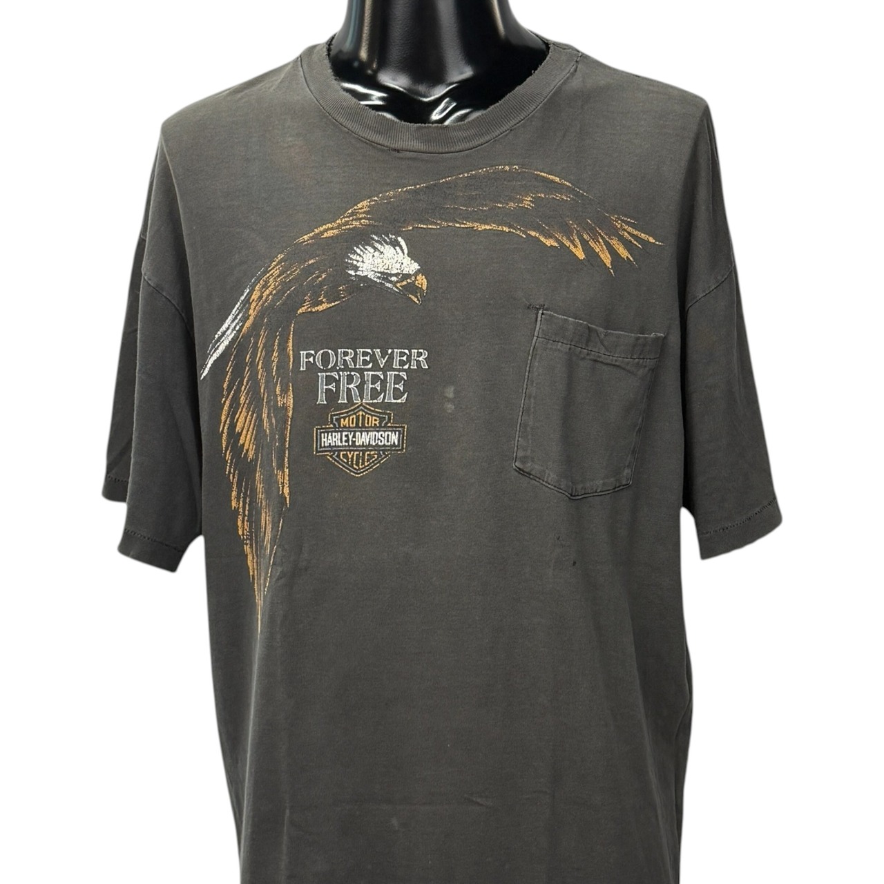 【HARLEY-DAVIDSON】ハーレーダビッドソン "FOREVER FREE" 90's Vintage ポケットTシャツ