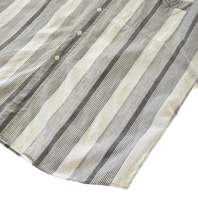 1980's S/S Stripe Indian Cotton Shirt Oversize / 90年代 
