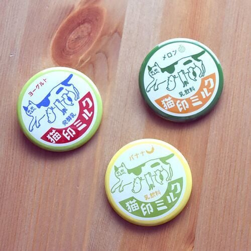 缶バッジ》猫印ミルク ヨーグルト | ねこのみち