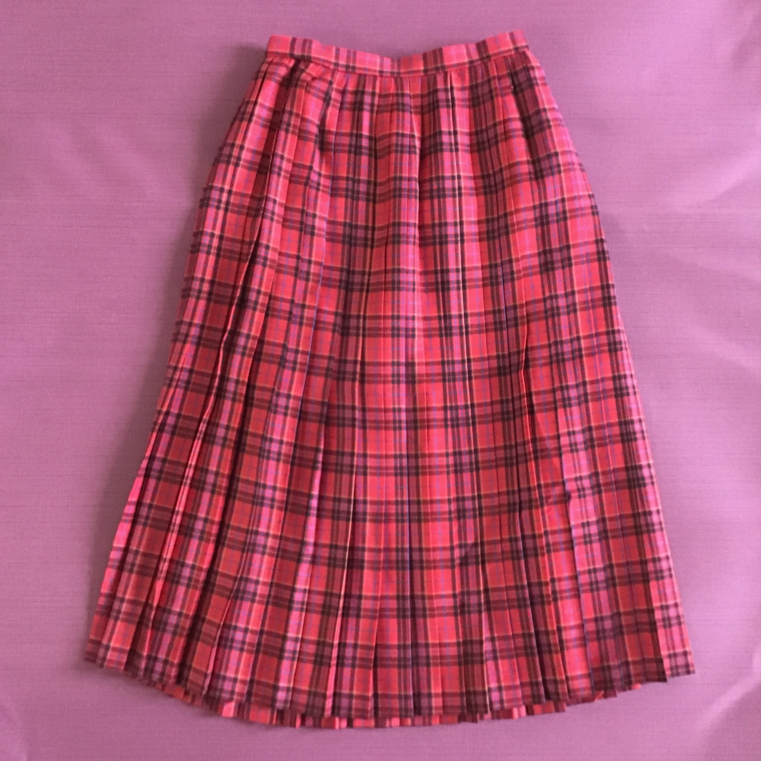 古着 レッド タータンチェック プリーツ ロング スカート サイズ11 古着屋 Paet 古着 レッド タータンチェック プリーツ ロング スカート サイズ11 古着屋 Paet