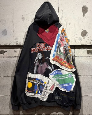 【Caka otto】Multiple Patch Custom Loose Pullover Hoodie