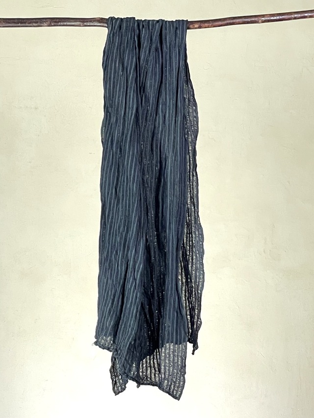 絹あきは（空羽）織り布（ストール) ～ダークグレー～　Silk akiha weaving cloth (scarf) ～dark gray～