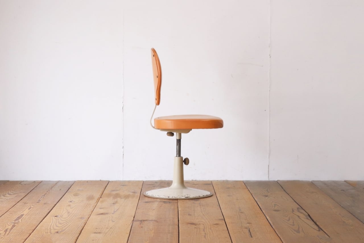 レトロ okamura オカムラ デスクチェア 学習椅子 回転 昇降
