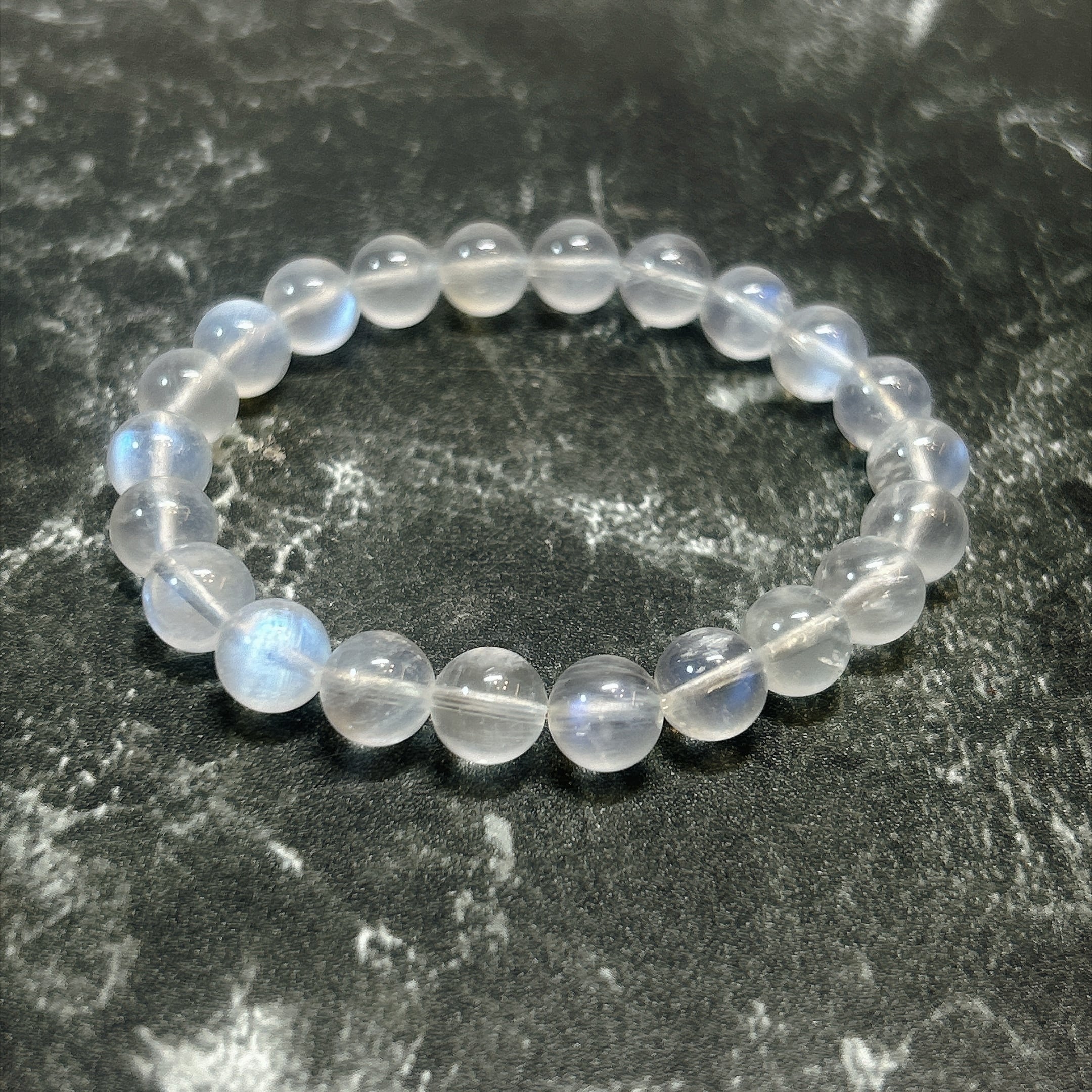 101513】AAAレインボームーンストーン 8.5㎜ ブレスレット moonstone