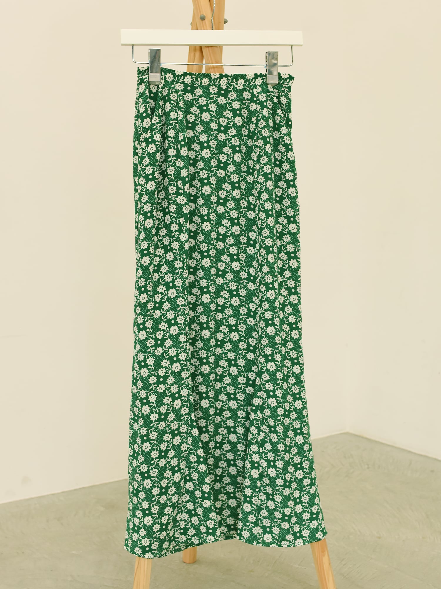 flower long skirt（green）