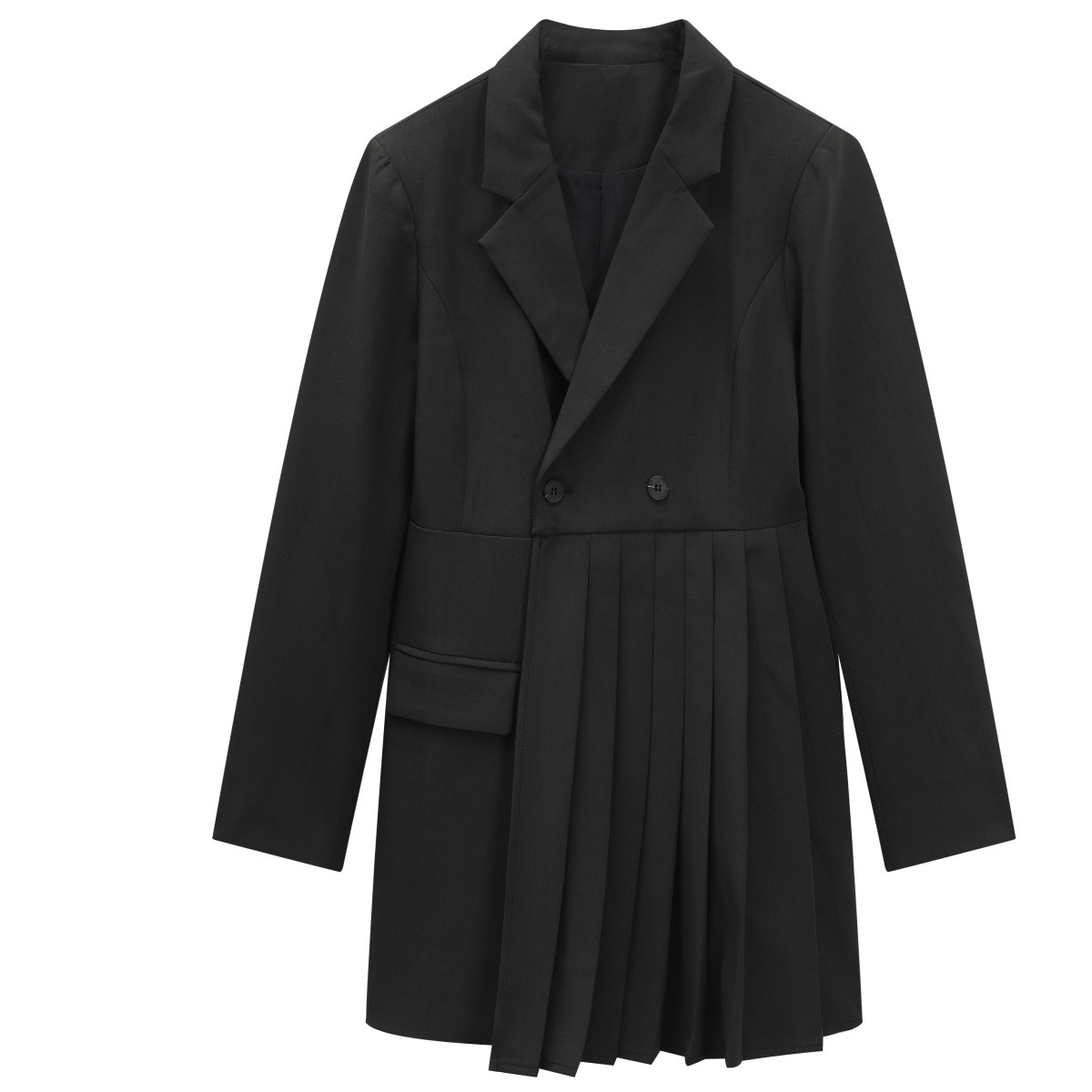 PLEATED DOUBLE BREAST BLAZER MINI DRESS 1color M-5489 | Magniraff(マニラフ) モード系ファッション通販サイト