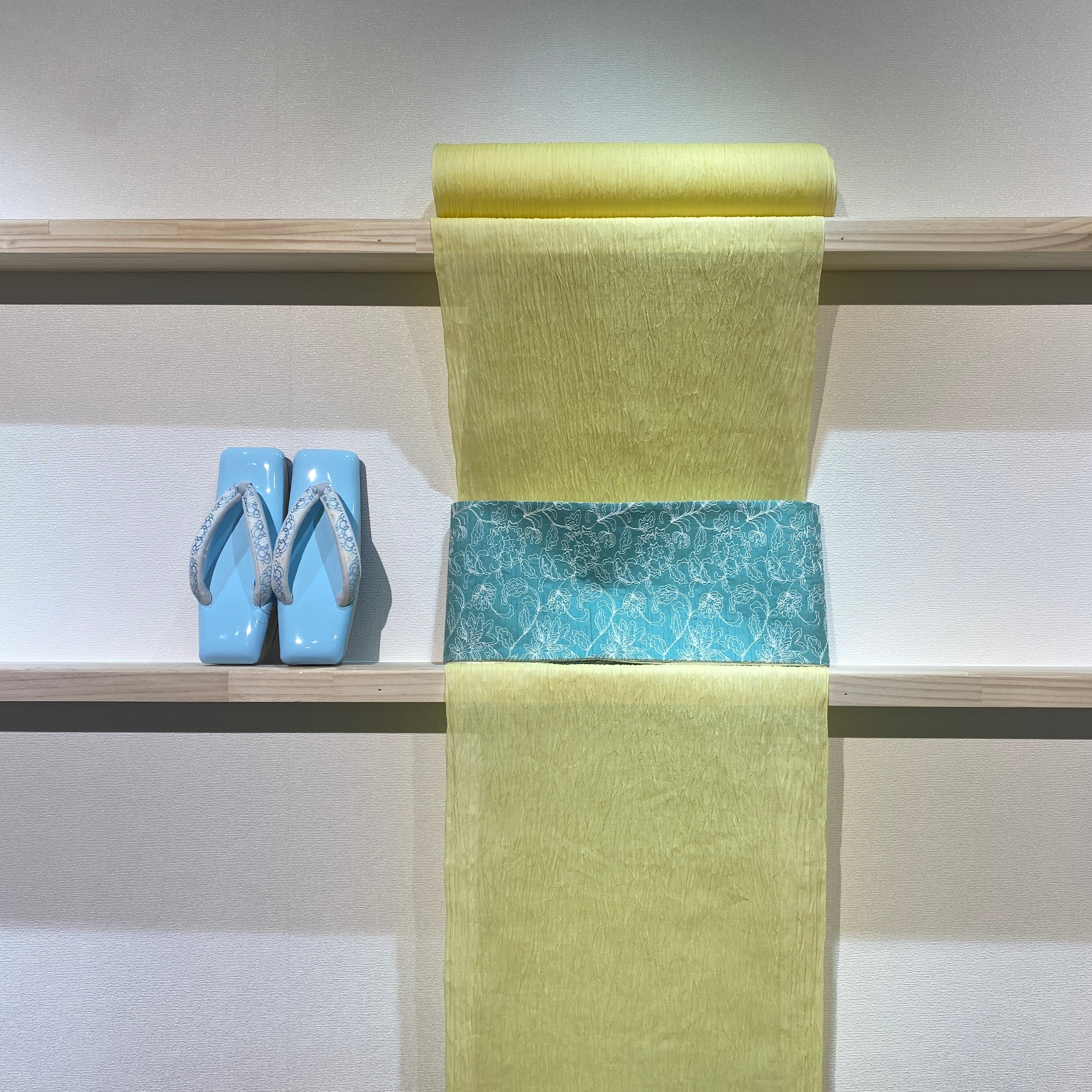 反物】小千谷ちぢみ 黄色 | きもののここち 透佳