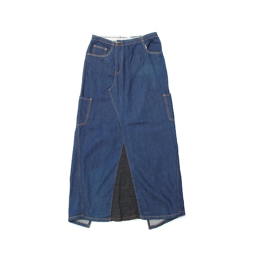 Y’s IndigoDenimCargoCutOffLongSkirt