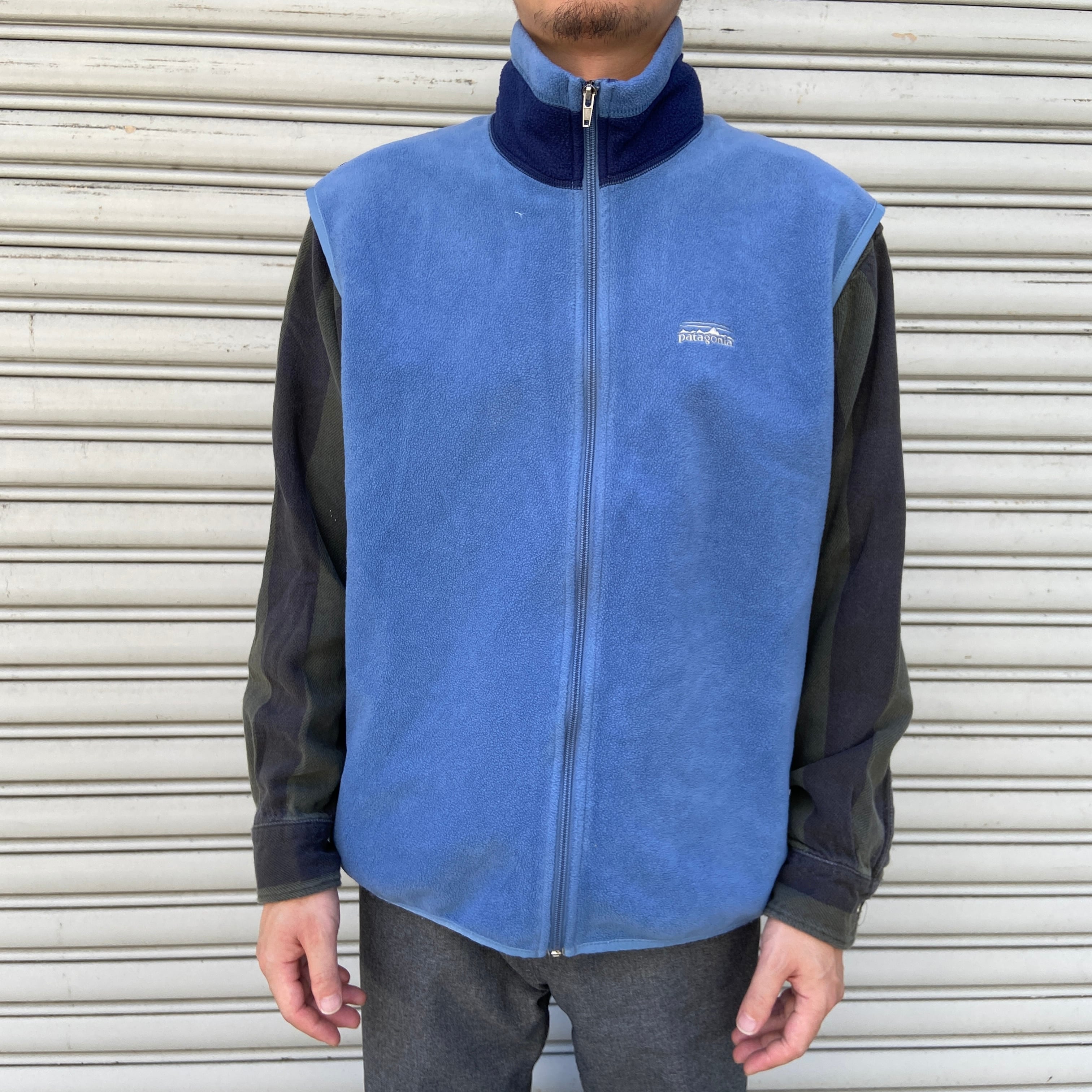 patagonia USA製 パタゴニア フライヤーフリースベスト 青系 L patagonia USA製 パタゴニア フライヤーフリースベスト 青系 L