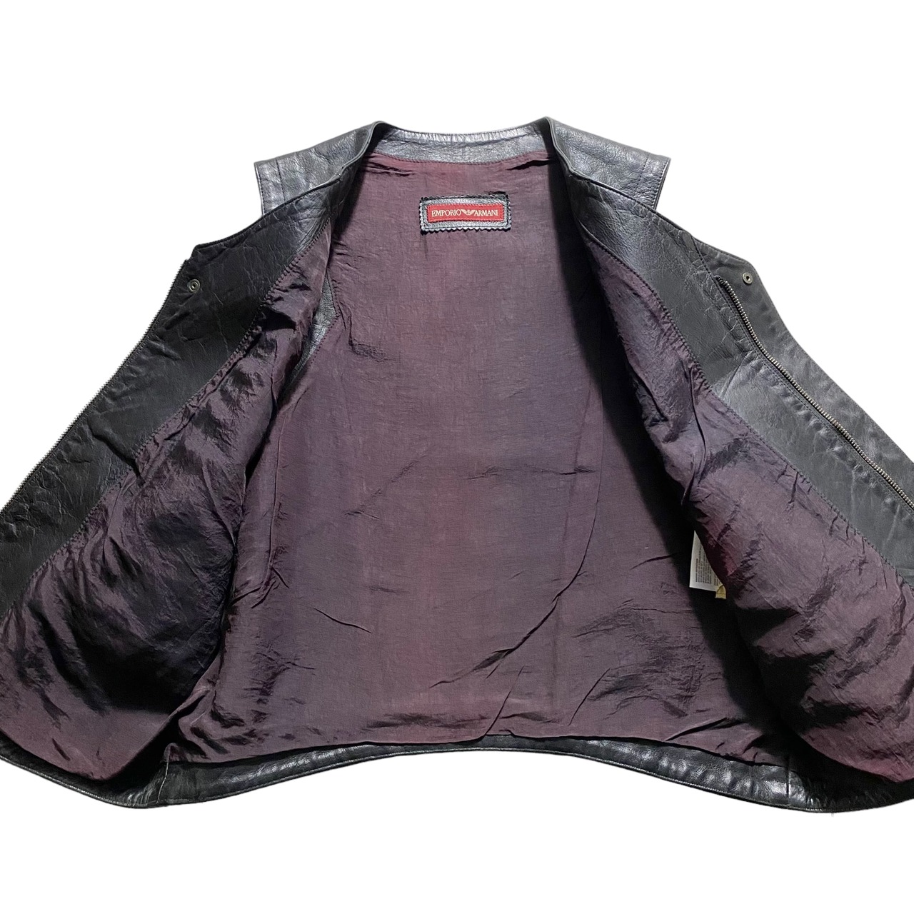 vintage EMPORIO ARMANI black leather gilet