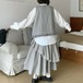 Vネック裾フリルボタンベスト ・12536