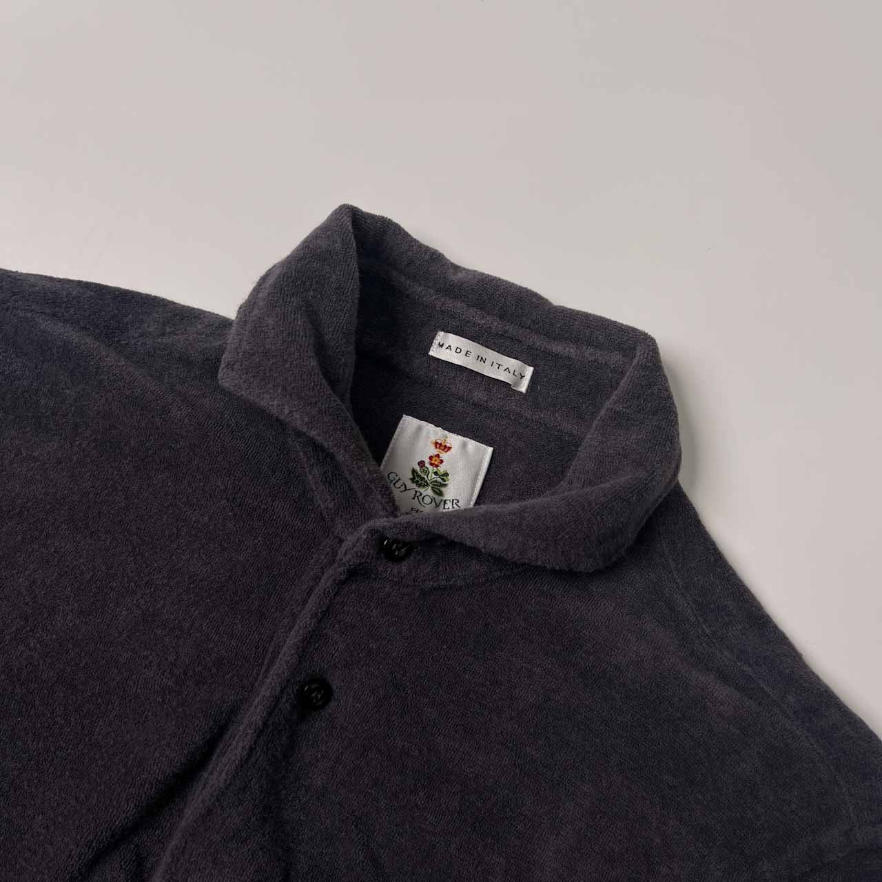 イタリア製 GUY ROVER ギ ローバー パイル生地 半袖 ポロシャツ M/チャコールグレー メンズ SHIPS