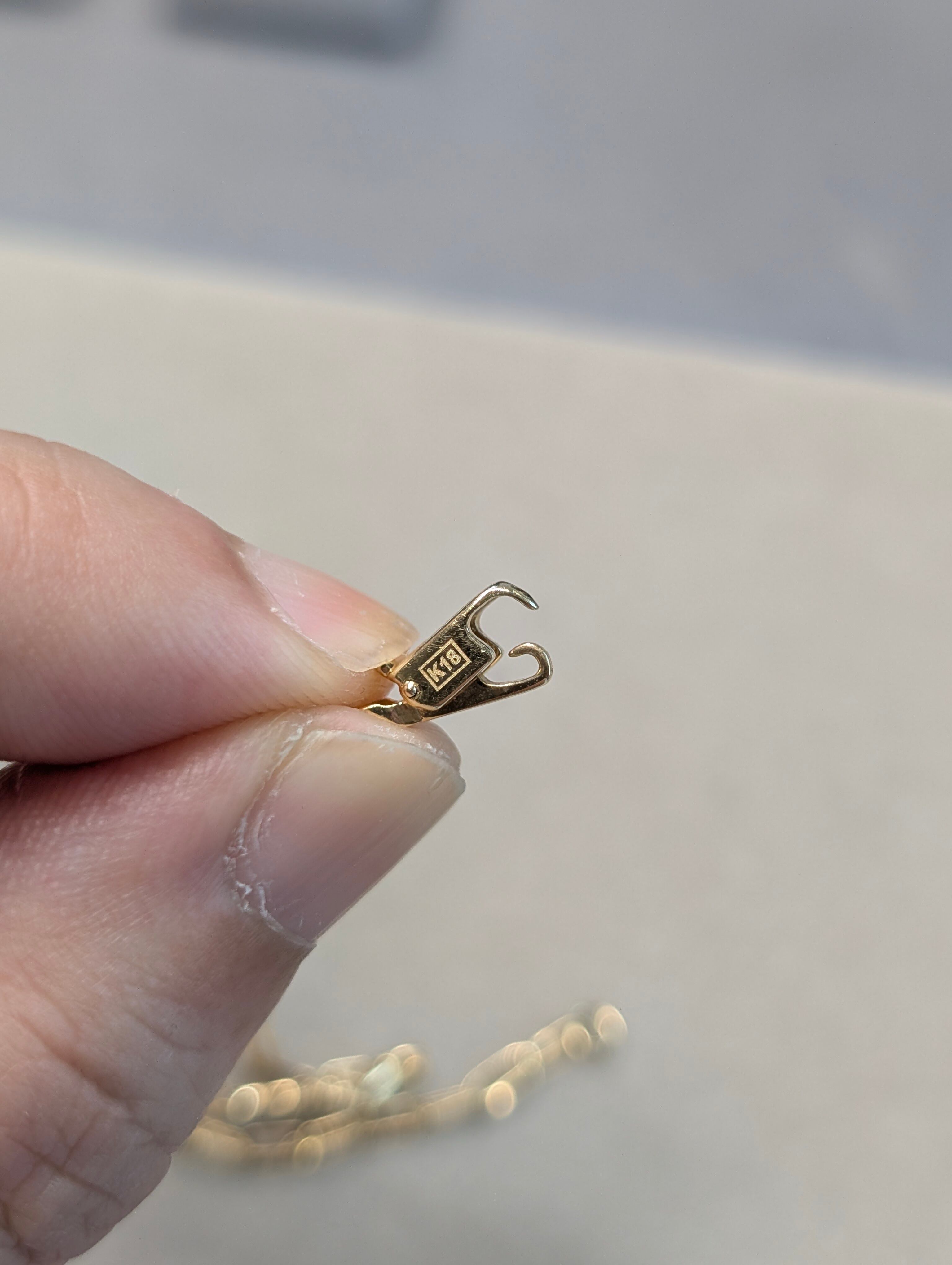 注文販売】K18 ペーパークリップ中空イタリアンチェーンブレスレット 