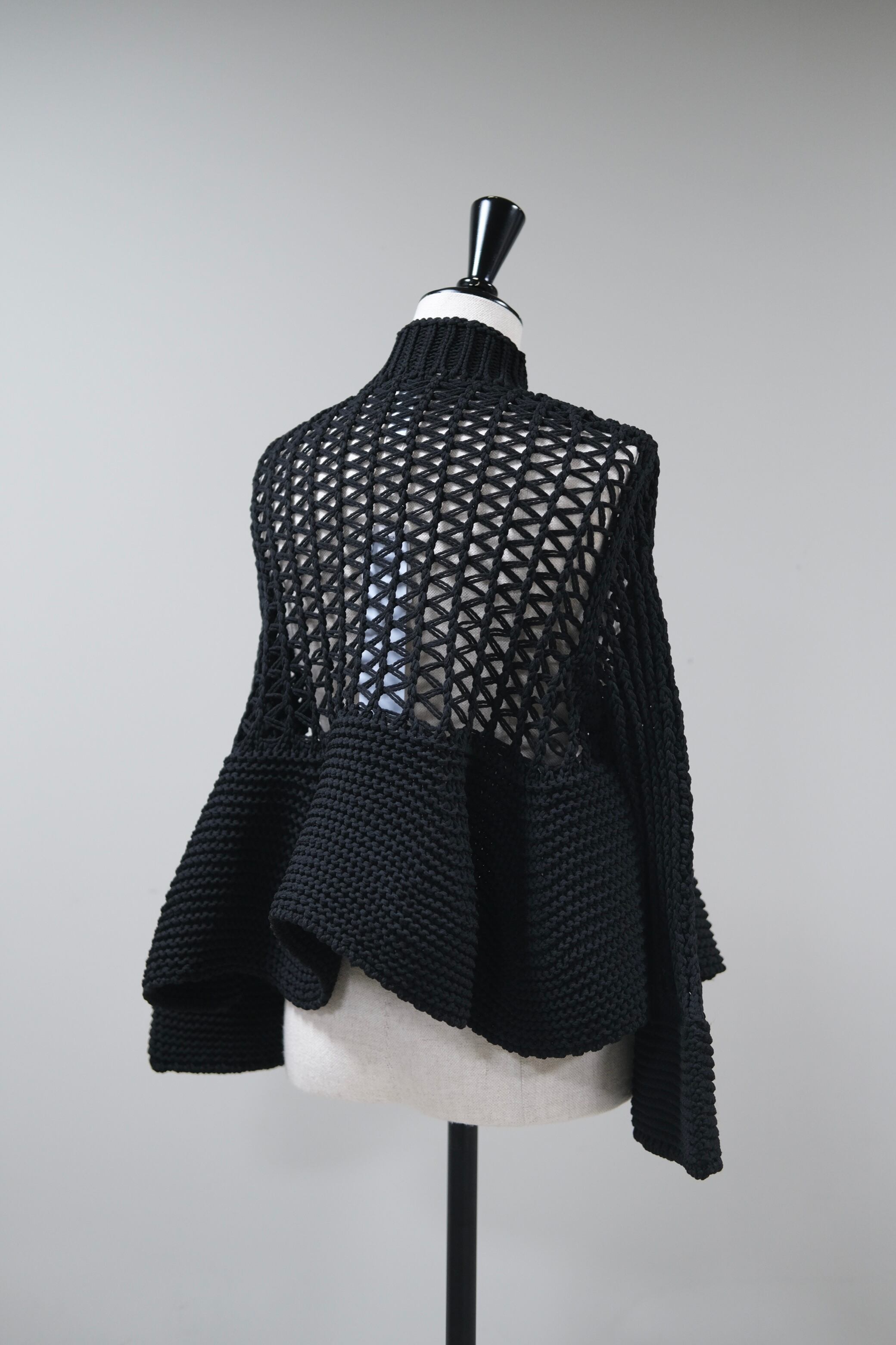CFCL】POTTERY LOW GAUGE GLITTER ZIP CARDIGAN -black- | loop